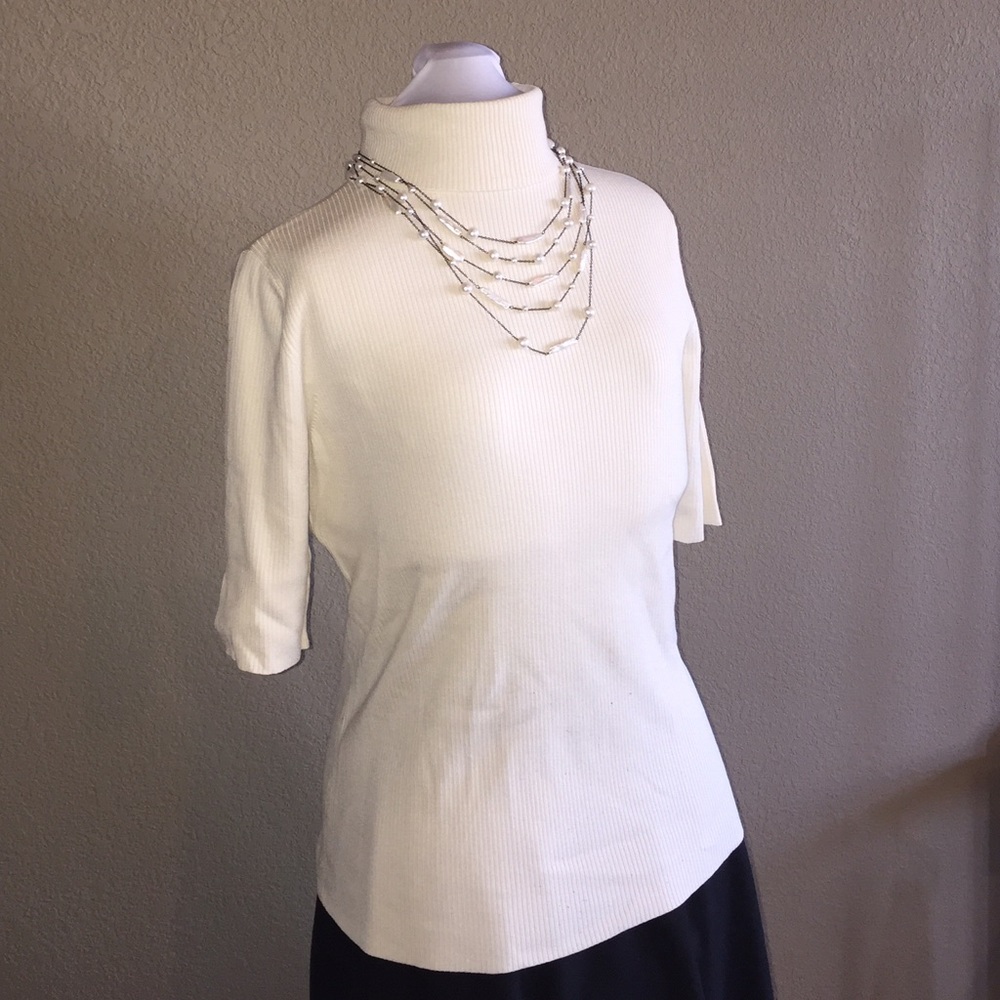 Vintage Y2K Coldwater Creek Ribbed Elbow Sleeve Sweater Size Medium ( 10 - 12 )